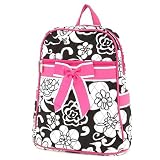 Belvah Quilted Flower Print Zippered Backpack