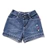 Sweet and Soft Baby Blue Jeans Shorts-Hearts, 6 months