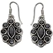 Gift Ideas for Teen Girls Silver Onyx Gemstone Earrings 1.5 inches (erg112)