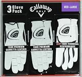 Callaway Golf Glove Set: 2 Tour Premium Cabretta Leather and 1 Tour Technical Performance - Medium-Large