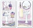 Candlelight & Roses-English Lavender Set by Kim Attwooll 8.5"x4.5" Art Print Poster