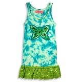 Haven Girl - Girls Ribbed Tie Dye Butterfly Tank, Turquoise, Green