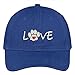 Trendy Apparel Shop Paw Print Heart Love Embroidered Low Profile Soft Cotton Brushed Cap - Royal