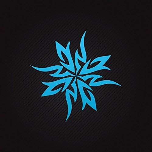 Decal Sticker Tribal Tattoo Ninja Stars waterproof Skate Sports Perm Sky Blue (10 X 10 In)