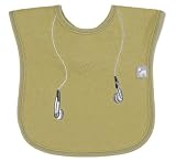 Frenchie Ear Buds Contemporary Feeder Bib, Tan/Light Green