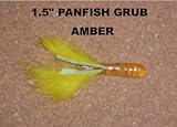1.5 Soft Plastic Panfish Grub - (15 Pack) Amber with various tail colors