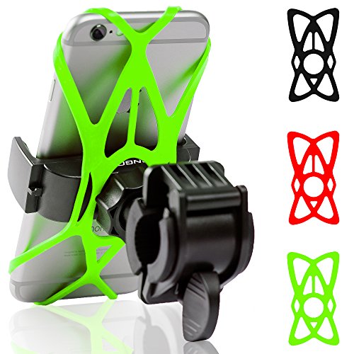 Mongoora Bike Phone Mount for any Smart Phone: iPhone 6s /6 (+), 5s, 5, 5se, Samsung Galaxy S7 /S6 /S5 /S4 /S3, Nexus, Nokia Lumia, LG. Motorcycle, Bicycle Phone Mount. Bike Mount. Bike Accessories.