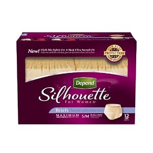 Depend Underwear Silhouette Maximum Absorbency for Women, Small/Medium, 12 Count