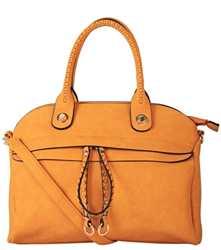 Diophy PU Leather Large Front Zipper Pocket Womens Tote Purse Handbag Accented with Removable Strap ZD-2499 LZ-2992 MY-3344 B105-1 GS-2996 GS-2997 ZD-2498