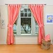 Indo Pink Tab Top Sari Sheer Curtain (43 in. x 84 in.) with matching tieback