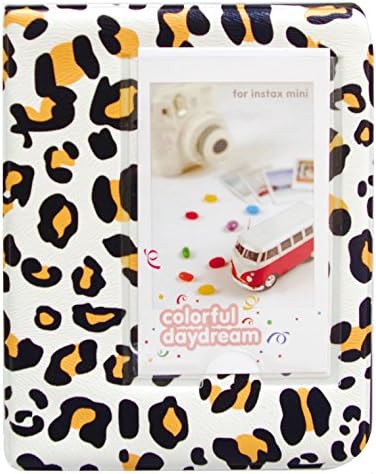 Fujifilm Instax Mini 8 Instant Camera Accessory Bundles Set (Fujifilm instax mini 8 case bag/ Instax Mini Book Album/ Mini 8 close-up lens(self-portrait mirror)/ colorful decor sticker borders/ colorful wall decor hanging frame) Set3 (Leopard pattern 1)
