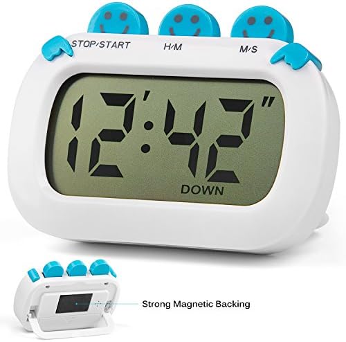 Digital Kitchen Timer, Dexors Loud Alarm Timer with Strong Magnetic Backing and Retractable Stand for Cooking Baking Sports and Meeting