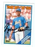 Rafael Santana Autographed/Hand Signed baseball card New York Mets 1988 Topps baseball card #233