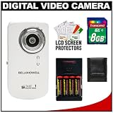 Bell & Howell Take 1 Digital Video Camcorder & Still Camera (White) with 8GB Card + Accessory Kit