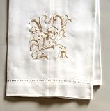 Set of 6 Monogram Embroidered Guest Towel - Y