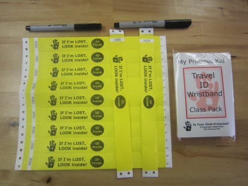 Travel Wristbands - Class pack - 40 Bracelets, 2 pens