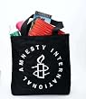 Organic Amnesty International Tote Bag in Black and Natural