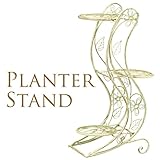 3連フラワースタンド　アンティーク　ホワイト　H68cm