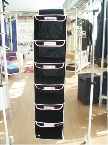 SWEATER ORGANISER 6 POCKET - BLACK VELOUR   30 X 30 X 122CM