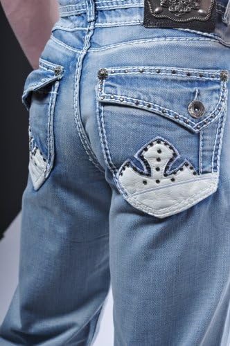 Men's Poison Heart Jeans in Light Blue (Blue, 38)