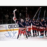 Henrik Lundqvist Autographed Thanking Fans After Game 8 x 10 Photograph (Unframed)