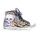 Ed Hardy Women's Skull Top Hat Needle Point Hi Top Sneakers Black/Gold
