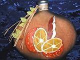 ART GLASS DECORATIVE HAND PAINTED BOTTLE / SMALL CANDLE DECOR ACCENT HOLDER