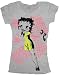 Betty Boop Posing Classic Cartoon TV show Junior Heather Grey T-shirt Image