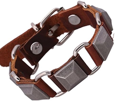 Genuine Leather Metal SKull Studs Genunine Leather Bracelet Men Woman Skull Bracelets (SKBR151)