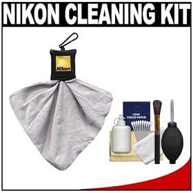 Nikon Advanced Digital Camera with Interchangeable Lens Cleaning Kit with Nikon Spudz Cloth & 6pc Blower Kit for 1 Series J1, J2 & V1