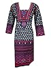 Indian Kurta Tunic Top Floral Embroidered Cotton Dress (Chest: 42", 103)