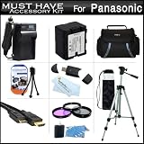 Must Have Accessory Kit For Panasonic HDC-HS900K 3 MOS 220GB HDD 3D Compatible Camcorder Includes Replacement (1500Mah) VW-VBN130 Battery + Ac/Dc Travel Charger + Deluxe Case + Tripod + 3PC Filter Kit (UV-CPL-FLD) + Mini HDMI Cable + Much More