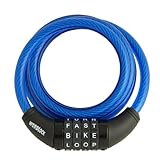 Wordlock CL-409-BL 4-Letter Combination 5 Foot Cable Bike Lock, Blue