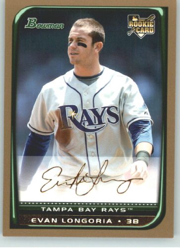 2008 Bowman Draft Gold #BDP27 Evan Longoria - Tampa Bay Rays (RC - Rookie Card Parallel) (Baseball Cards)