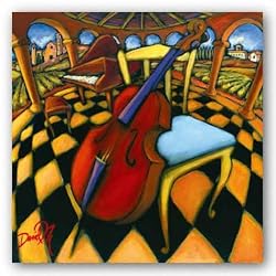 Cello And Chair by Daniel Ng 24"x24" Art Print Poster