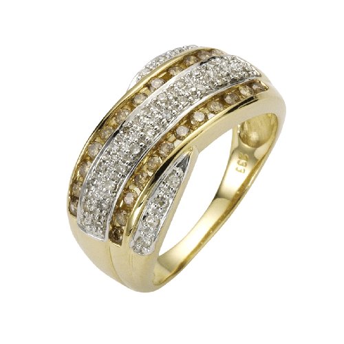 Diamonds by Ellen K. - Damenring 585/- Gelbgold 57 Diamanten 0.50 Karat Gr&ouml;&szlig;e 16 272370003 Preisvergleich