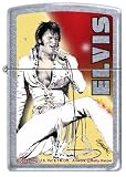 Zippo Custom Ligher - Elvis Presley, Betty Harper Artist, White Suit, Street Chrome, New for 2011 Logo