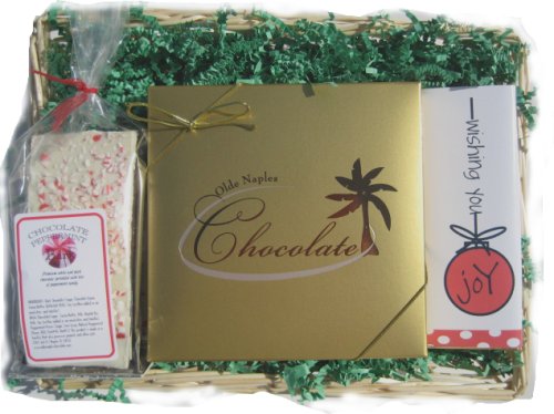 Christmas Holiday Chocolate Gift Basket with Peppermint Bark