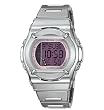 CASIO Baby-G G-MS Pink Faced Silver-tone Ladies Digital Watch with a metal band. Model: MSG160D-4V