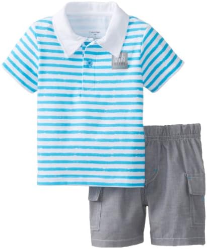Calvin Klein Baby Boys' and Stripes Polo Top with Short
