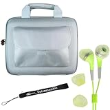 Apple Ipad Tablet ( 3G , wifi , WiFi + 3G ) Hard Nylon Cube with Pocket Carrying Case for ipad ( iPad Accessories Only ) + Includes a 4-inch eBigValue (TM) Determination Hand Strap + Fashion Earbud Headset Headphones 3.5mm In-Ear Stereo ( Green )