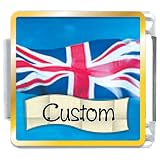 Flag Of Great Britain Custom Italian Charms Bracelet Link