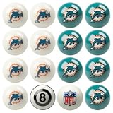 Miami Dolphins NFL Home vs. Away Billiard Balls Full Set (16 Ball Set) by Imperial International