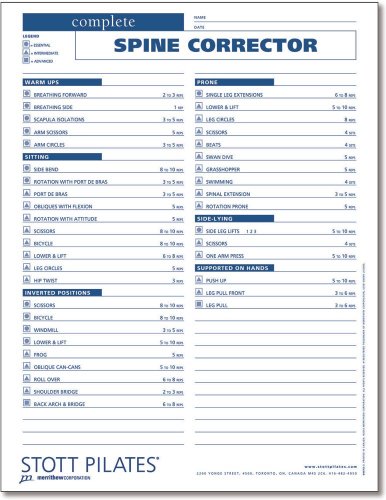 Stott Pilates Complete Spine Corrector Client Workout Sheets reviews