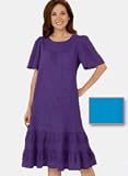 Crinkle Cotton Dress - Sizes: XL, 2X or 3X