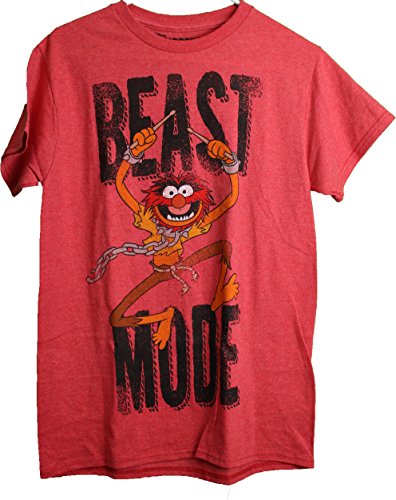 The Muppets Animal Men's T-Shirt in Heather Red. S-2XL.