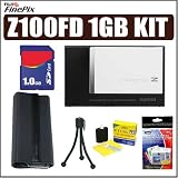 Fujifilm Finepix Z100fd 8MP Digital Camera (Black  White) + 1GB Accessory Kit