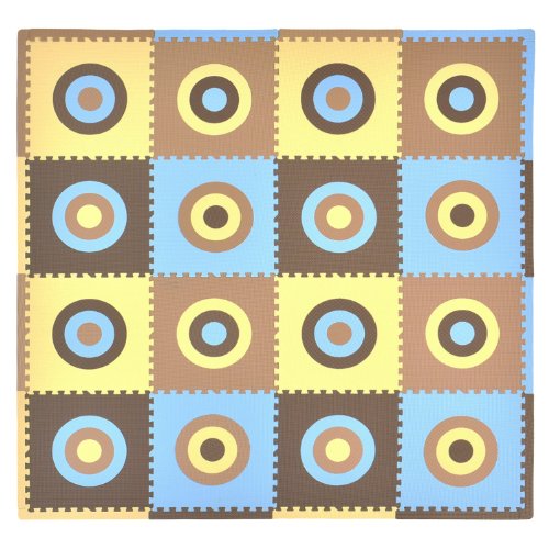 Tadpoles 16 Piece Squared Playmat Set, Blue/Brown