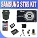 Samsung EC-ST65 Digital Camera with 14 MP and 5x Optical Zoom (Indigo Blue) + 4GB Micro SD Memory + Extended Life Battery +USB Card Reader + Memory Card Wallet + Shock Proof Deluxe Case + Accessory Saver Bundle!