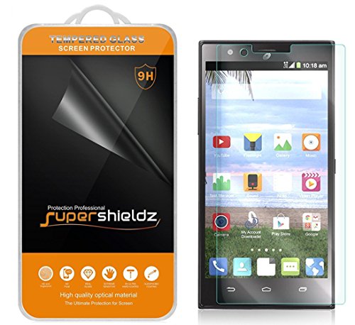 Supershieldz® ZTE Lever LTE Tempered Glass Screen Protector, Ballistics Glass 0.3mm 9H Hardness Featuring Anti-Scratch, Anti-Fingerprint, Bubble Free -Crystal Clear - Retail Packaging ...